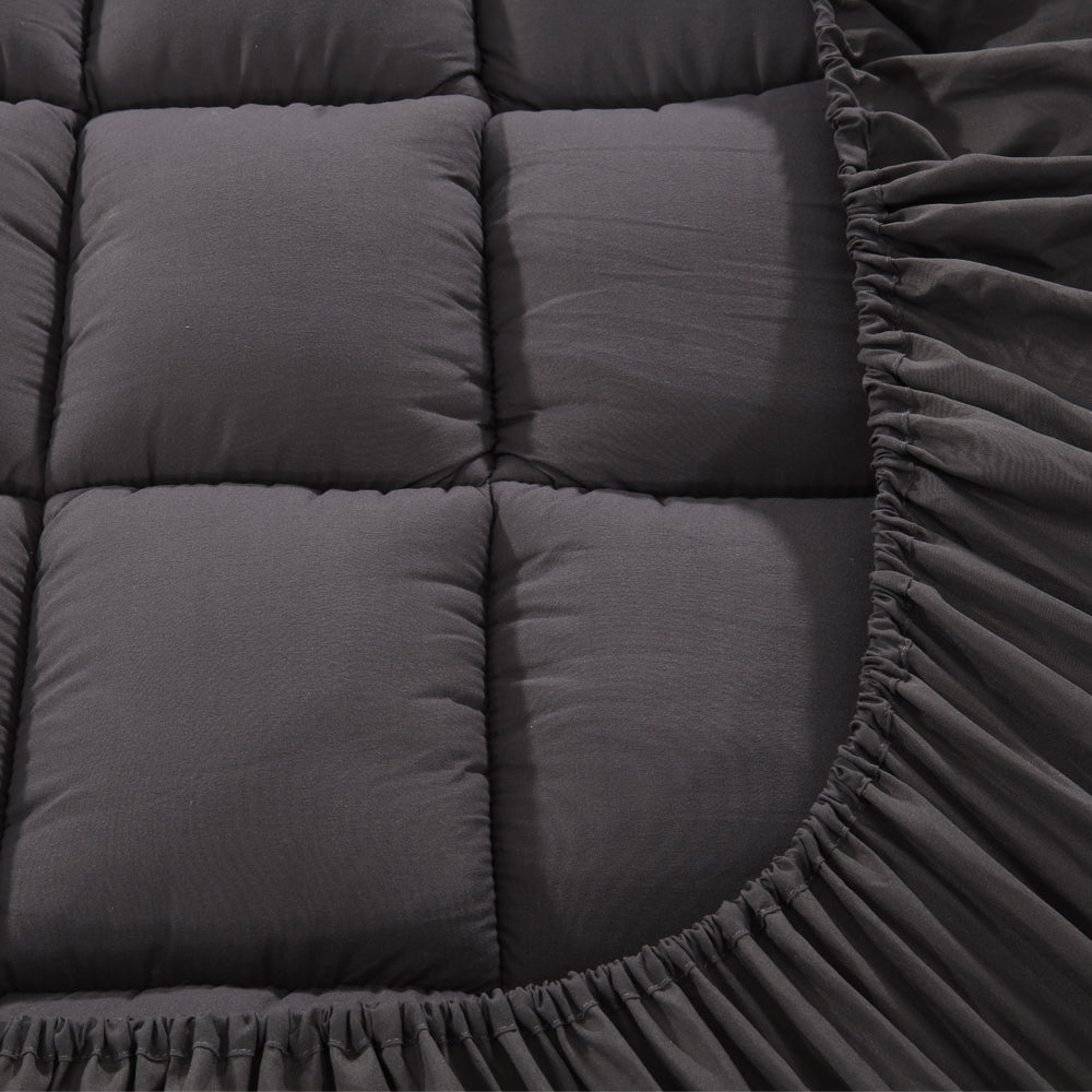 Giselle Bedding Mattress Topper Pillowtop Bamboo Charcoal Single - Image 4