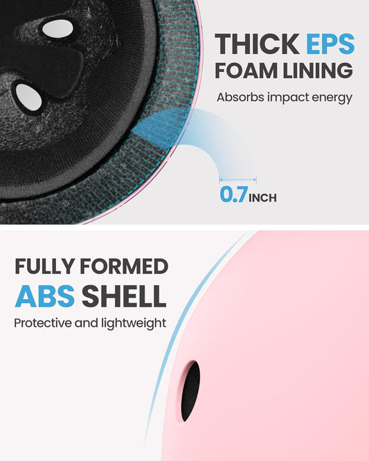 OutdoorMaster Youth & Kids Bike Helmet - Adjustable Multi-Sports Skateboard Helmet with Removable Liners for Balance Bike, Kids Scooter, One Wheel Hoverboard-Pink Flower