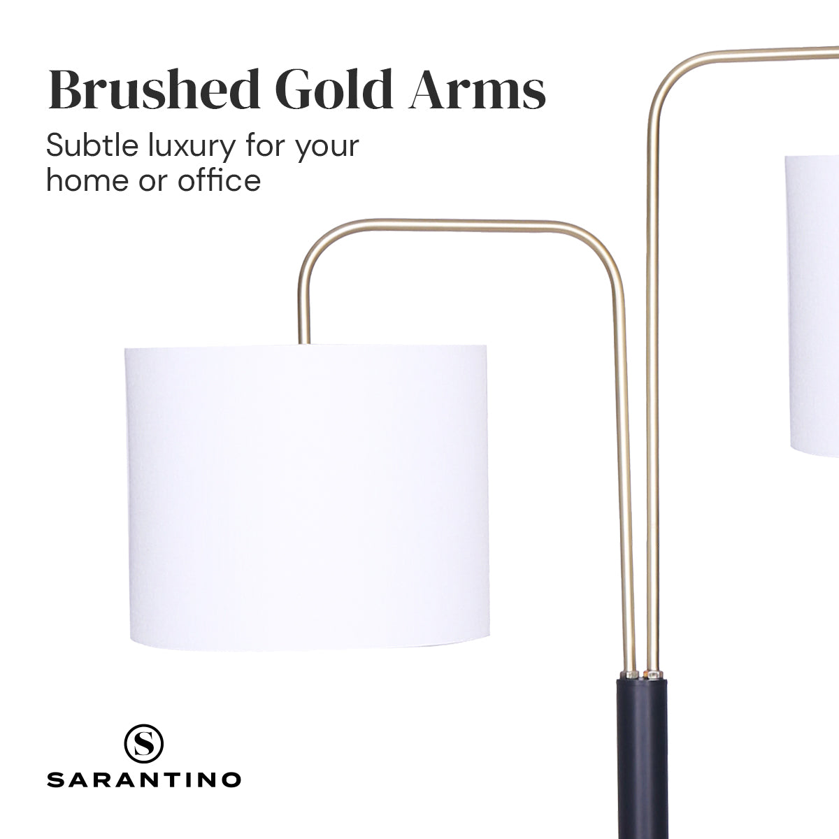 Sarantino Black/Brass Finish Reading Light Electric Table Lamp