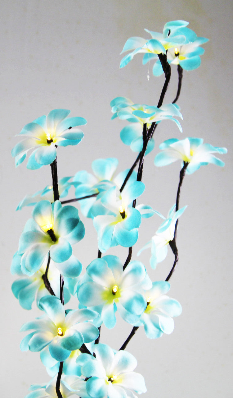 1 Set of 50cm H 20 LED Blue Frangipani Tree Branch Stem Fairy Light Wedding Event Party Function Table Vase Centrepiece Tropi