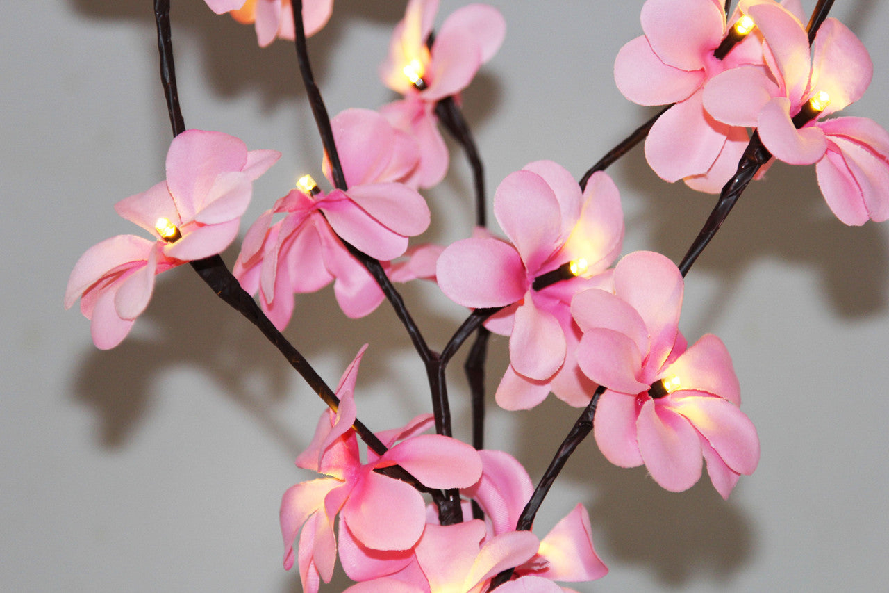 1 Set of 50cm H 20 LED Pink Frangipani Tree Branch Stem Fairy Light Wedding Event Party Function Table Vase Centrepiece Decor