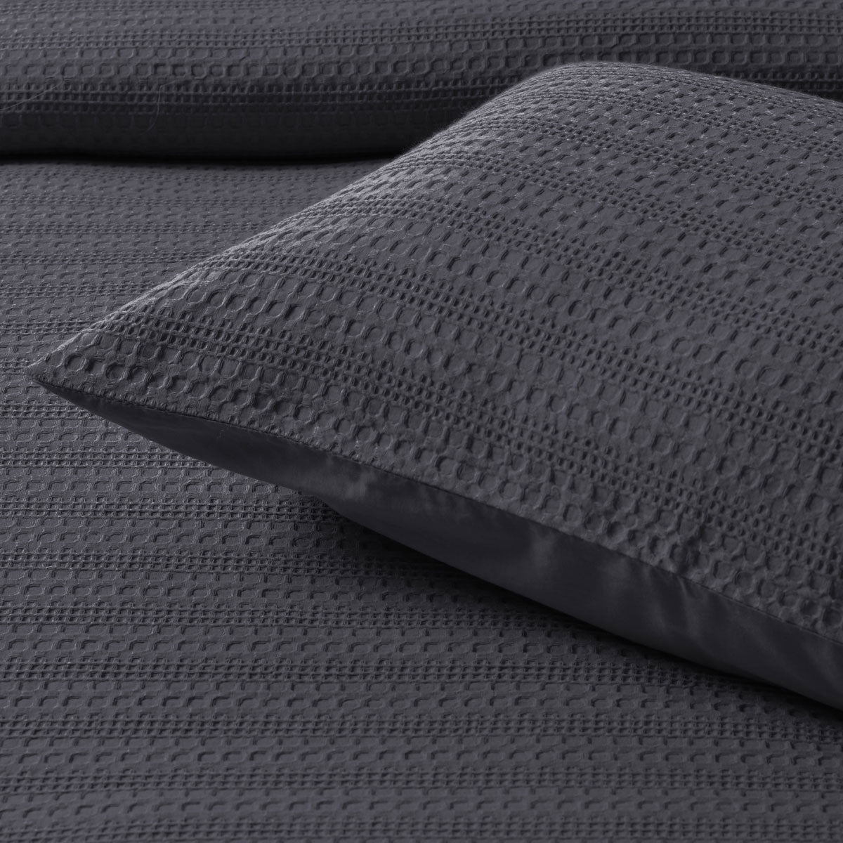 Bianca Kahlani Charcoal Waffle Quilt Cover Set Single