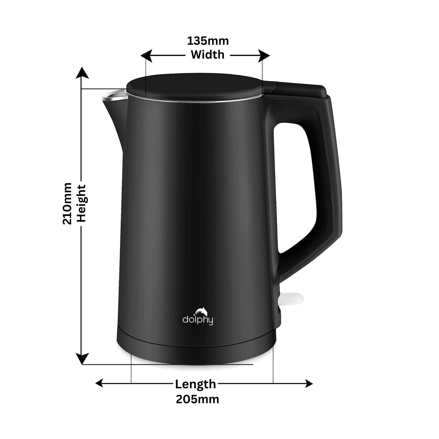 1.0L Black Stainless Steel Kettle - Oz Online Deals Appliances > Kitchen Appliances > Kettles (Image 2)