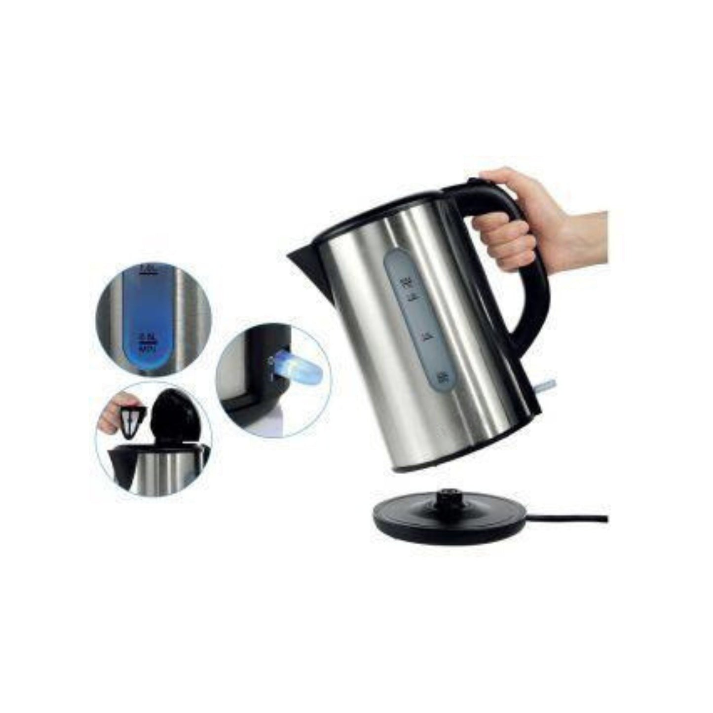 1.0L Brushed Silver Stainless Steel Kettle - Oz Online Deals Appliances > Kitchen Appliances > Kettles (Image 4)