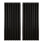Artiss 2X Blockout Curtains Eyelet 300x230cm Black Shine - Image 1