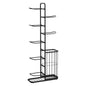 Everfit Ball Storage Rack Sports Equipment Organizer 7-Tier with Basket for Garage Gym Black - Image 1