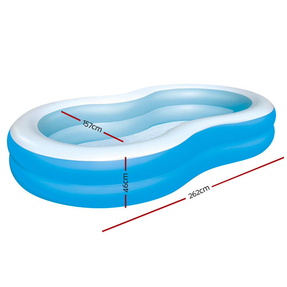 Bestway Kids Pool 262x157x46cm Inflatable Above Ground Swimming Pools 544L - Image 2
