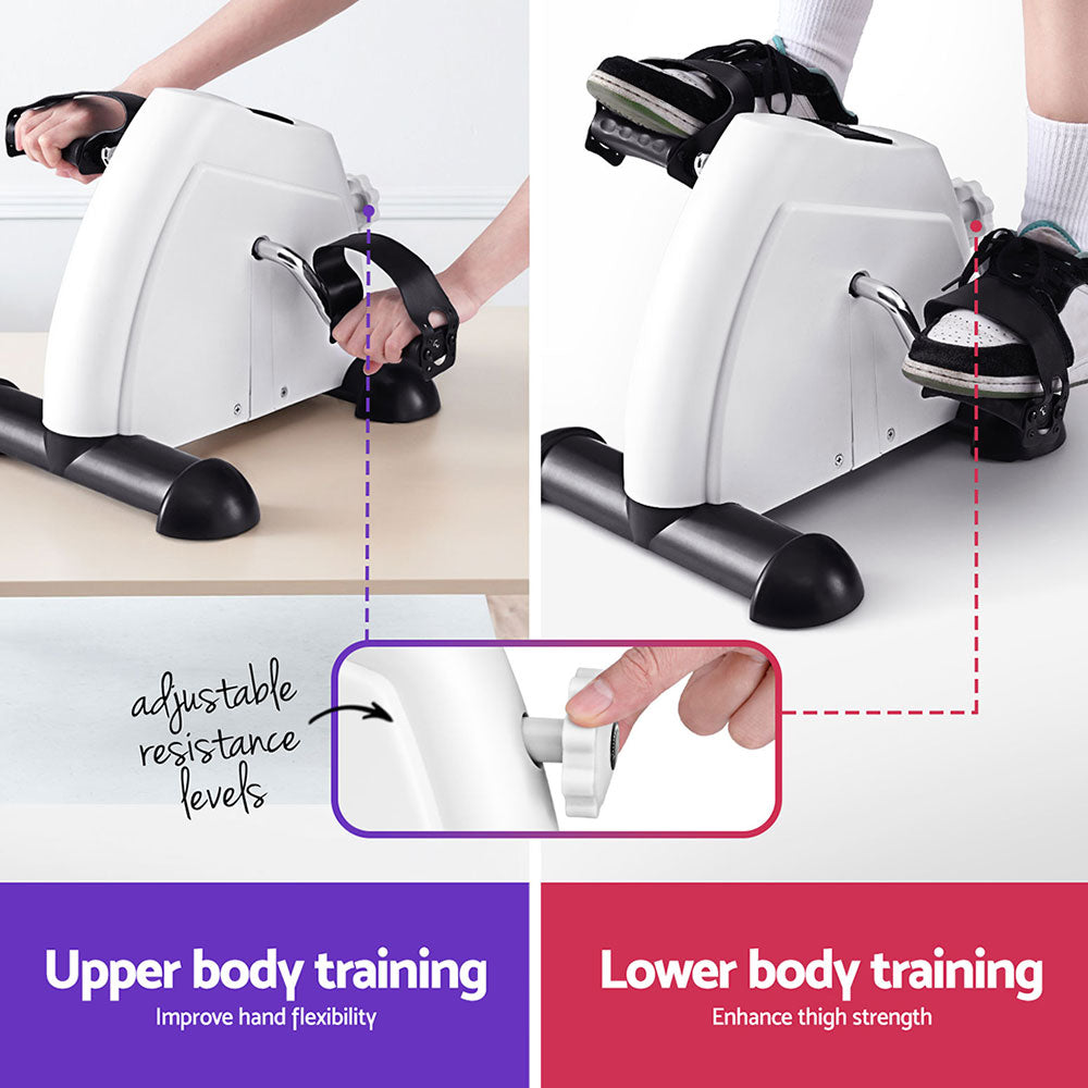 Everfit Pedal Exerciser Mini Exercise Bike Cross Trainer Under Desk Bike White - Image 5