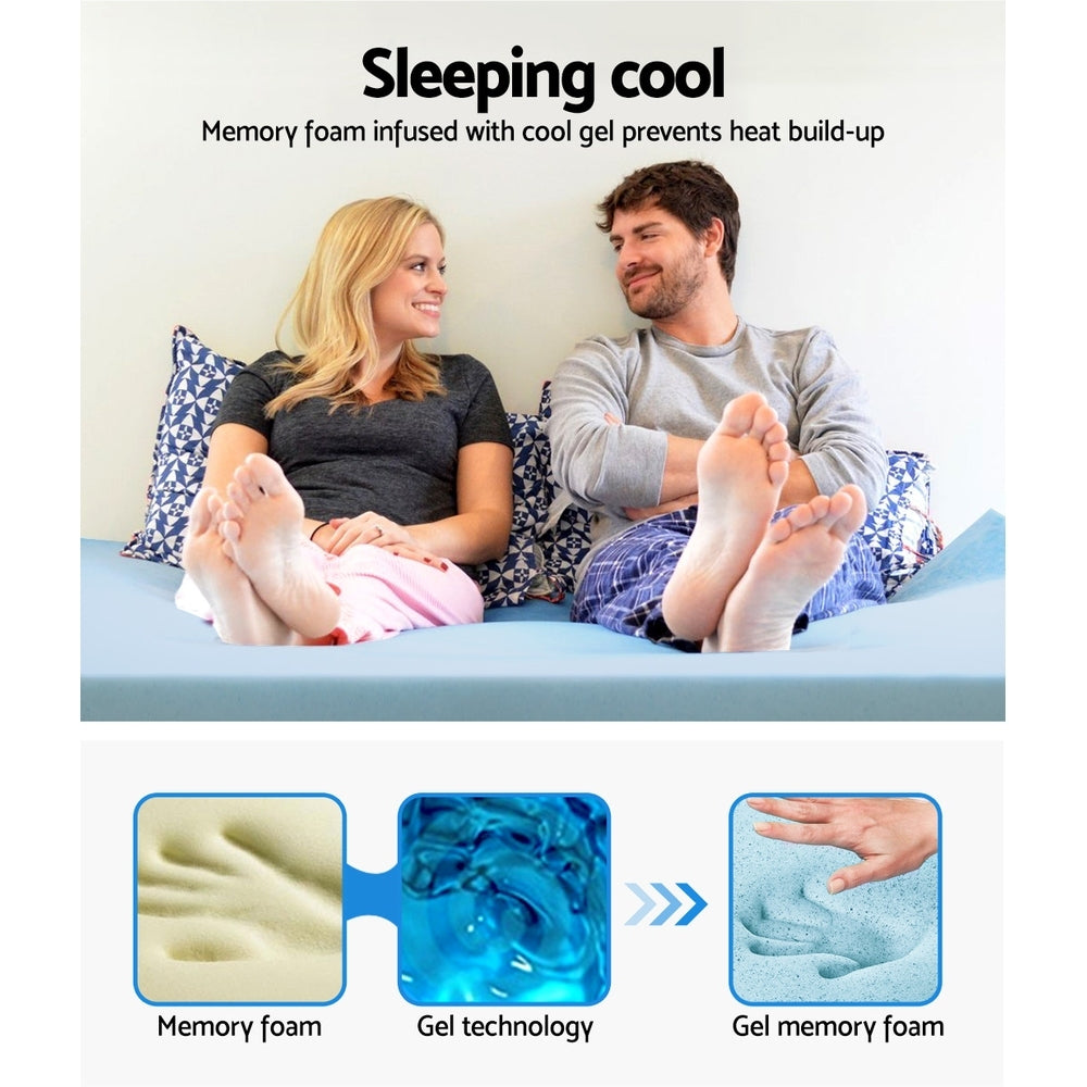 Giselle Bedding Memory Foam Mattress Topper Cool Gel 8cm Single - Image 4