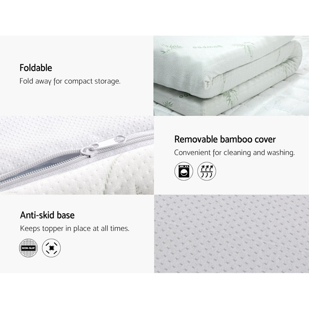 Giselle Bedding Memory Foam Mattress Topper Cool Gel 8cm Single - Image 6