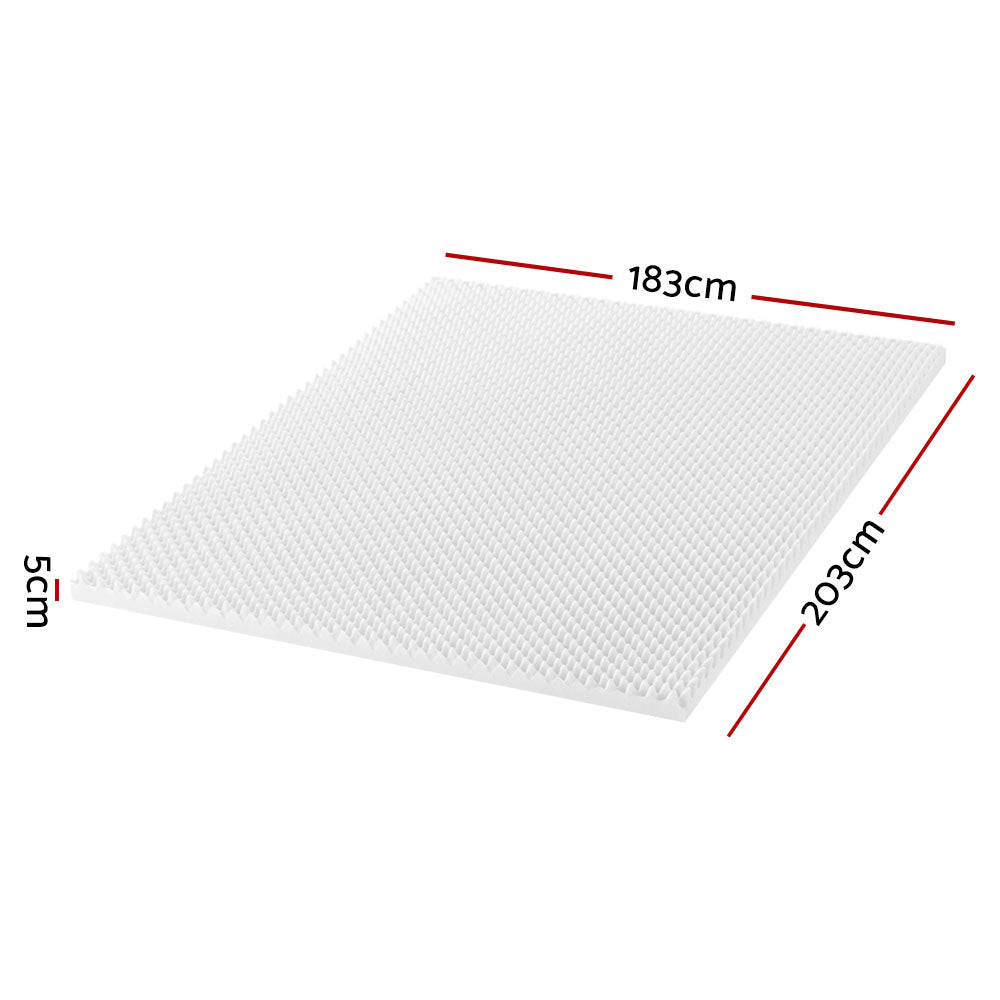 Giselle Bedding Memory Foam Mattress Topper Egg Crate 5cm King - Image 2