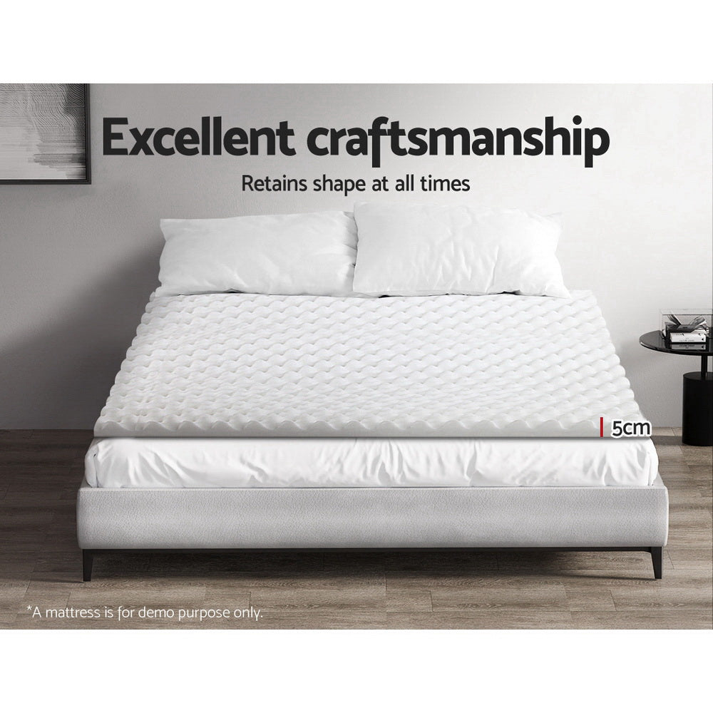 Giselle Bedding Memory Foam Mattress Topper Egg Crate 5cm King - Image 5