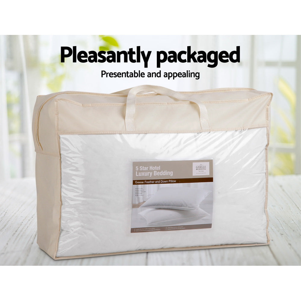 Giselle Bedding Goose Feather Down Pillow Twin Pack - Image 6