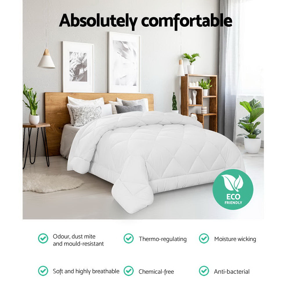 Giselle Bedding 400GSM Microfibre Bamboo Quilt Queen - Image 4