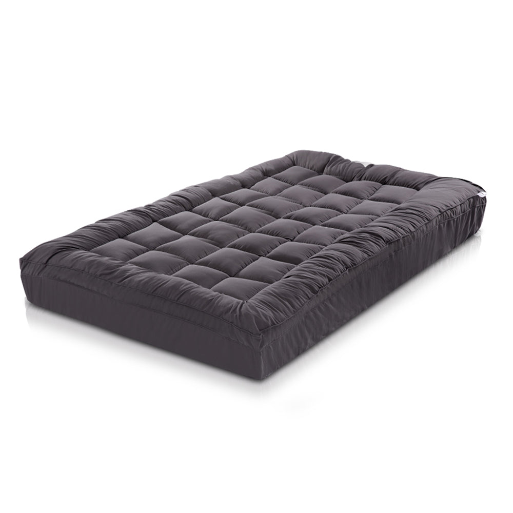 Giselle Bedding Mattress Topper Pillowtop Bamboo Charcoal Single - Image 8
