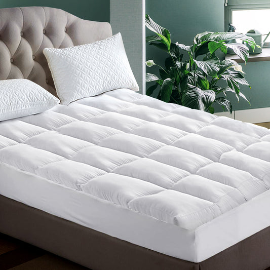 Giselle Queen Mattress Topper Pillowtop 1000GSM Microfibre Filling Protector - Image 1