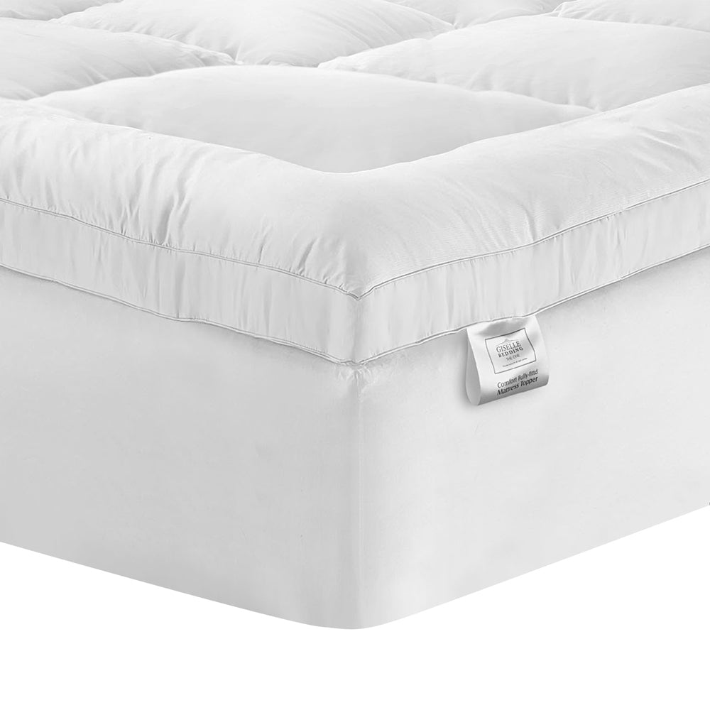 Giselle Queen Mattress Topper Pillowtop 1000GSM Microfibre Filling Protector - Image 7