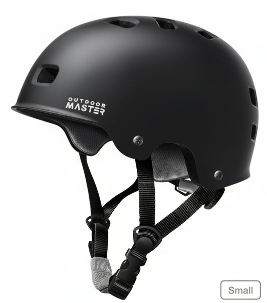 OutdoorMaster Skateboard Cycling Helmet - Two Removable Liners Ventilation Multi-Sport Scooter Roller Skate Inline Skating Rollerblading for  Adults-Black-Small