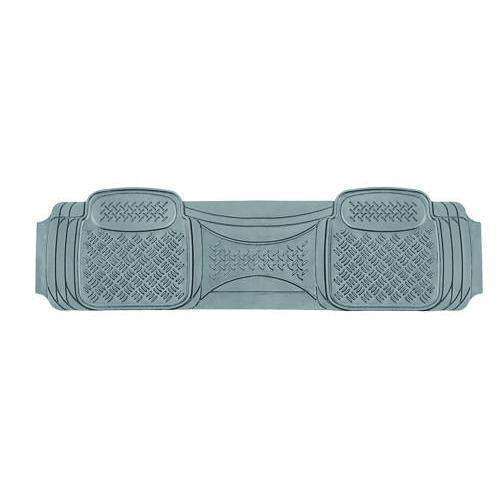 Gray rubber mat with textured surface on a white background