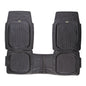 Set of black car floor mats with a visible brand logo on a white background