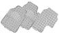 Set of four car mats with textured surface on a white background
