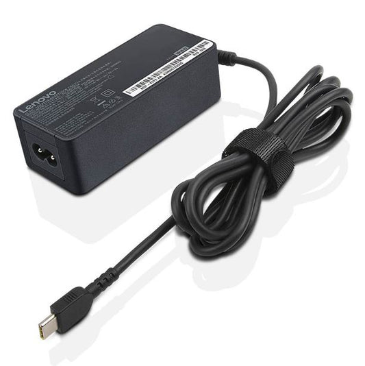 Lenovo laptop adapter with power cable on a white background