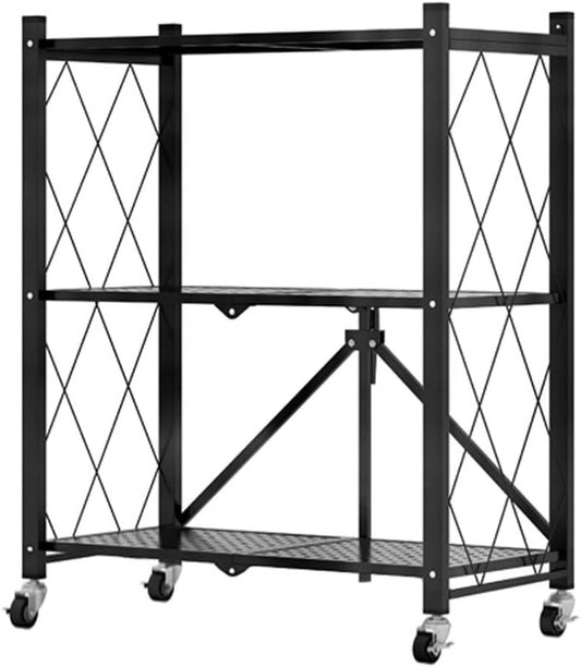 Black metal bookshelf with geometric design on a white background