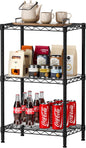 CARLA HOME 3-Tier Adjustable Metal Storage Shelves Wire Rack Organizer for Kitchen, Pantry, Bathroom or Laundry Room (60cm W x 35cm D x 103cm H)