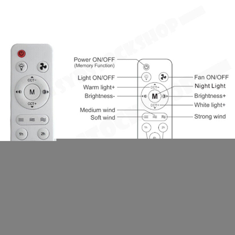 16.5 Ceiling Fan with LED Light 3-Speed Remote Control