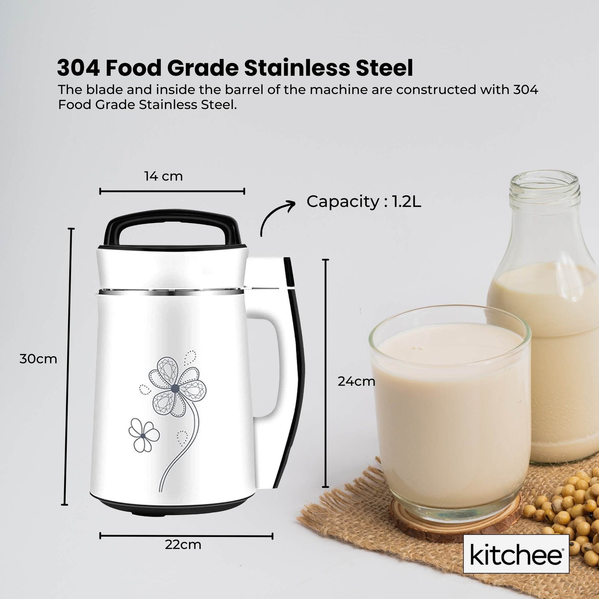 1.2L Electric Soy Bean Milk Maker Machine - Automatic Soya Almond Nut Blender - Oz Online Deals Appliances > Kitchen Applianc