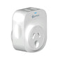 White smart plug with a visible brand logo on a white background