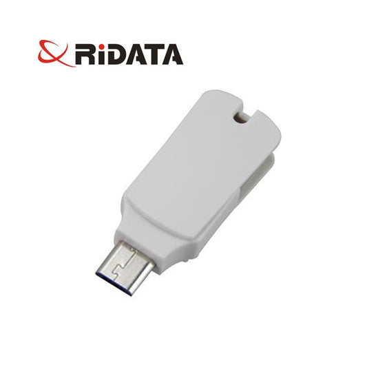 White USB device with micro USB connector on a white background, featuring the Ridata logo.