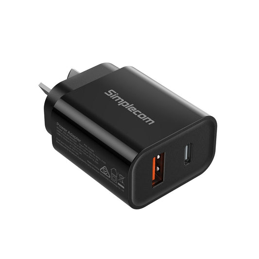 Black Simplecom charger on a white background