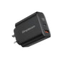 Black Simplecom charging adapter on a white background