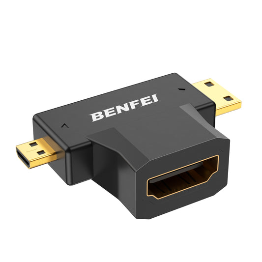 HDMI to mini HDMI adapter with BENFEI branding on a white background