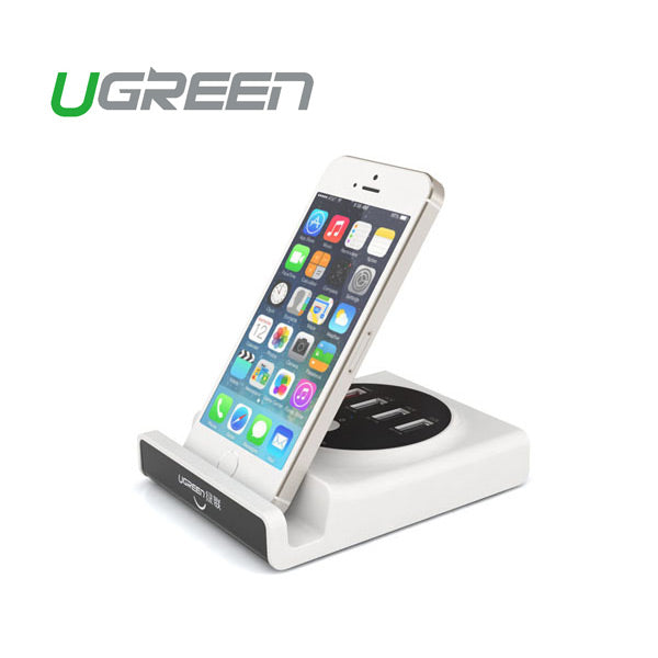 UGREEN phone stand with a smartphone on a white background
