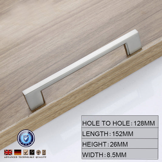 Brushed Nickel Kitchen Door Cabinet Drawer Handle Pulls 128MM - Image 1