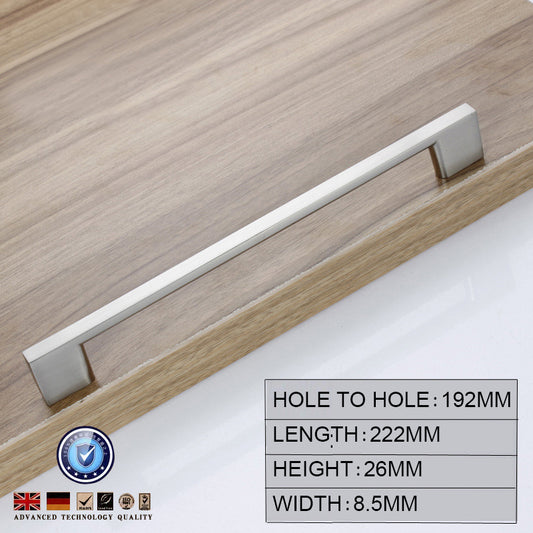Brushed Nickel Kitchen Door Cabinet Drawer Handle Pulls 192MM - Image 1