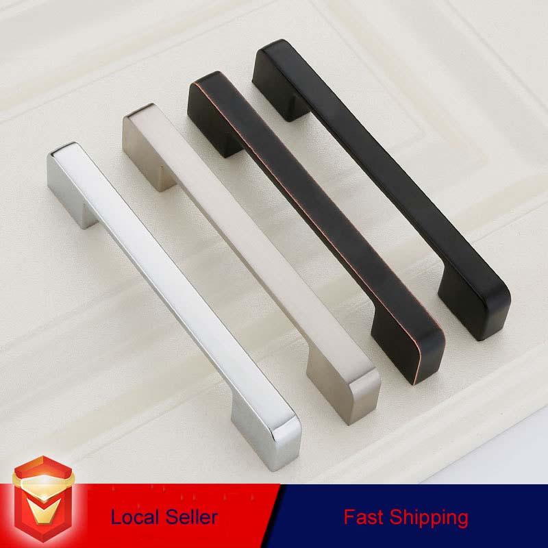 Zinc Kitchen Cabinet Handles Drawer Bar Handle Pull brushed silver color hole to hole size 192mm - Image 2