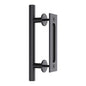 30cm Pull and Flush Barn Door Handle Square Handles set of Frosted Black Surface Round - Image 1