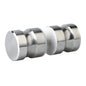 Shower Glass Door Knob Bathroom Round Back-to-Back Handle SUS304 Brushed Nickel