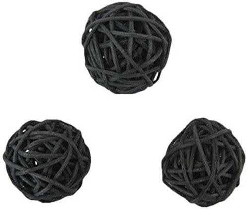 1 Set of Black 5cm Rattan Cane 20 Ball Battery Powered 3m String Lights Christmas Gift Home Wedding Party Bedroom Decoration 