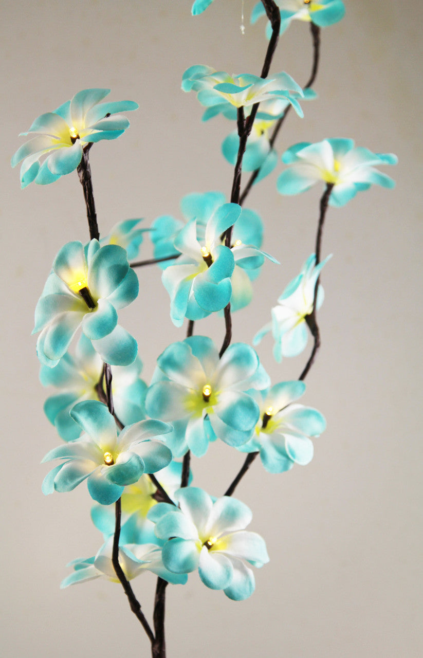 1 Set of 50cm H 20 LED Blue Frangipani Tree Branch Stem Fairy Light Wedding Event Party Function Table Vase Centrepiece Tropi