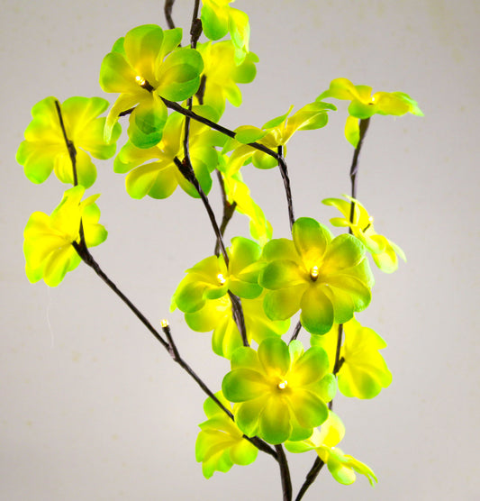 1 Set of 50cm H 20 LED Green Frangipani Tree Branch Stem Fairy Light Wedding Event Party Function Table Vase Centrepiece Trop