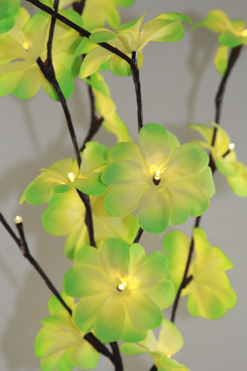 1 Set of 50cm H 20 LED Green Frangipani Tree Branch Stem Fairy Light Wedding Event Party Function Table Vase Centrepiece Trop