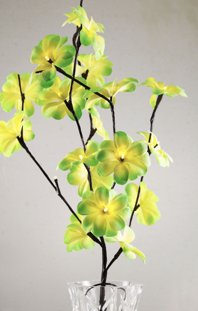 1 Set of 50cm H 20 LED Green Frangipani Tree Branch Stem Fairy Light Wedding Event Party Function Table Vase Centrepiece Trop