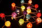 1 Set of Multi Coloured 5cm Rattan Cane 20 Ball Battery Powered 3m String Lights Christmas Gift Home Wedding Party Bedroom De