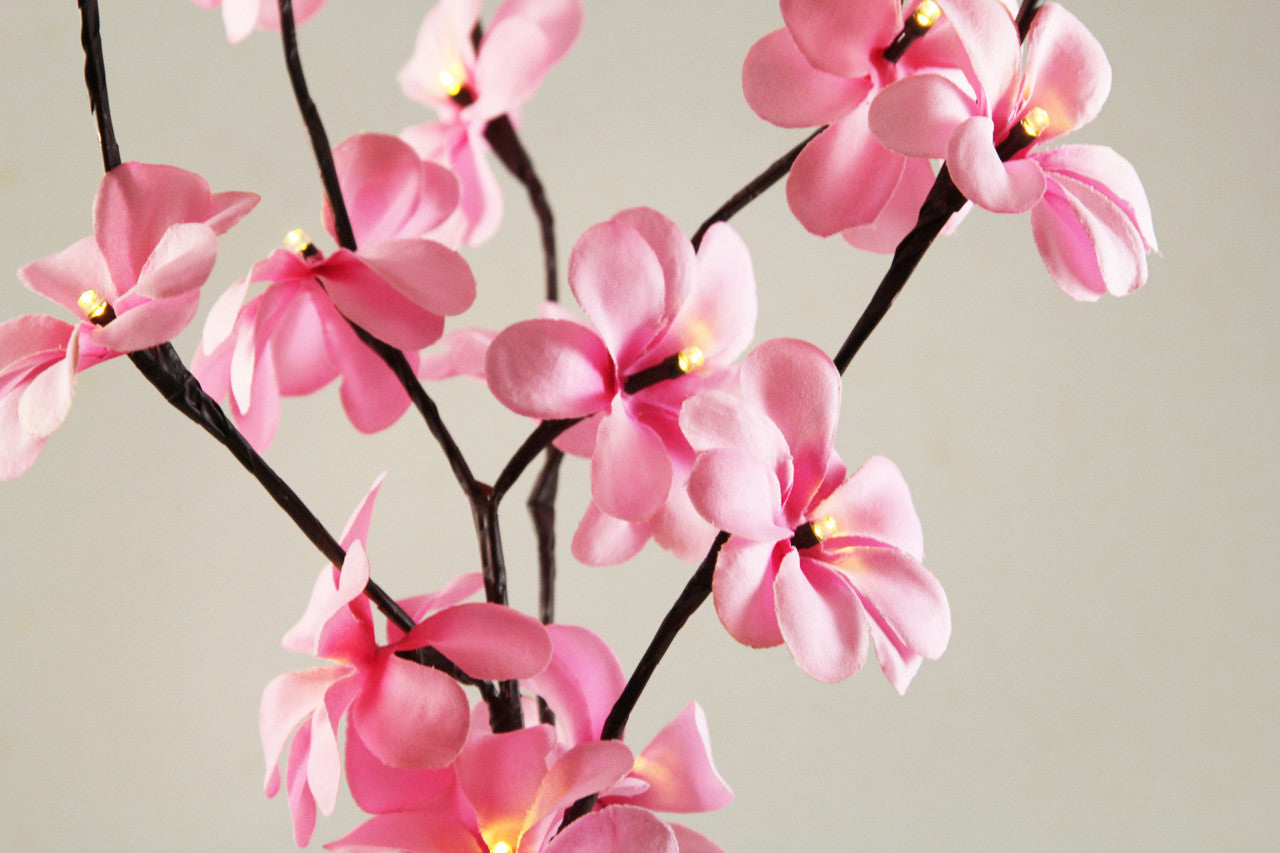 1 Set of 50cm H 20 LED Pink Frangipani Tree Branch Stem Fairy Light Wedding Event Party Function Table Vase Centrepiece Decor