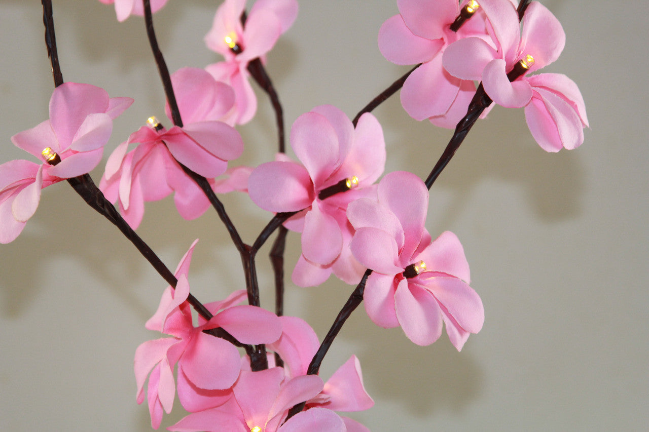 1 Set of 50cm H 20 LED Pink Frangipani Tree Branch Stem Fairy Light Wedding Event Party Function Table Vase Centrepiece Decor