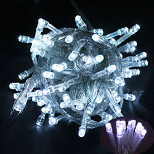 1 Set of 20 LED Plain Artic White Bulb Battery Powered String Lights Christmas Gift Home Wedding Party Bedroom Decoration Tab